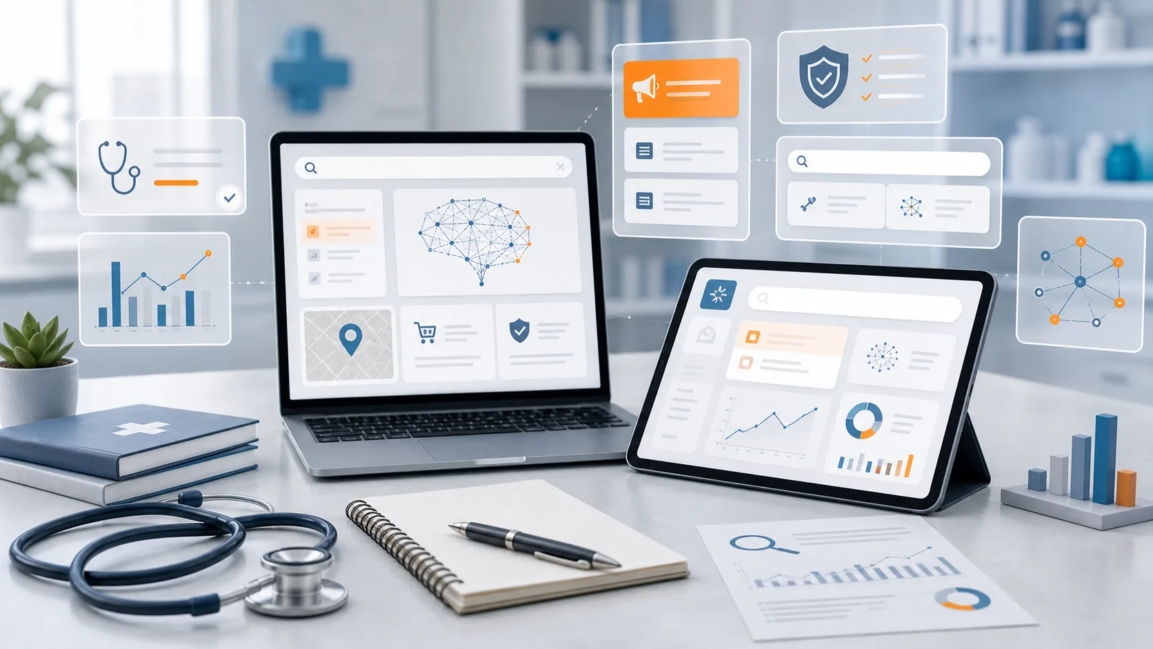 Google AI Mode healthcare ads SEO and GEO dashboard for medical brands